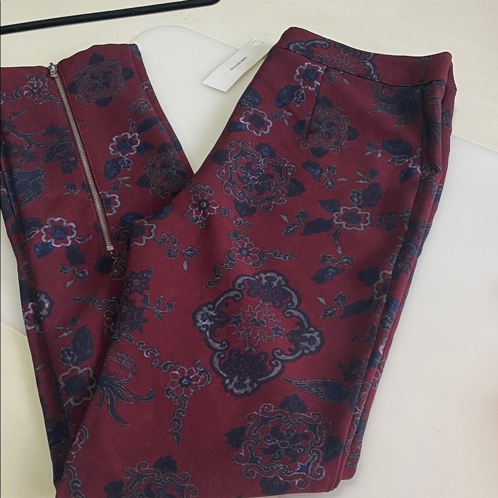 NWT Urban Outfitters Burgundy Floral Pants